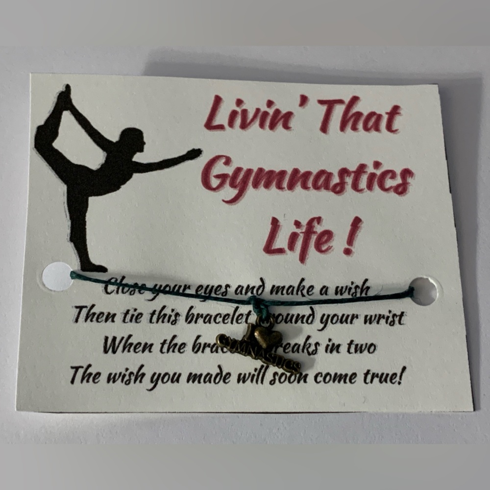 Handmade Gymnastics Life Green Hemp Cord Wishing Bracelet Brand New